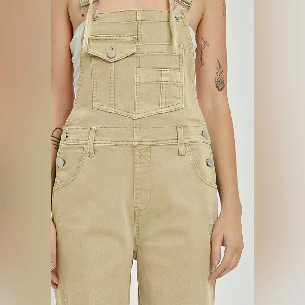 RDP5500X SAND PLUS Risen High Rise Distressed Straight Overalls - Picture 4 of 4